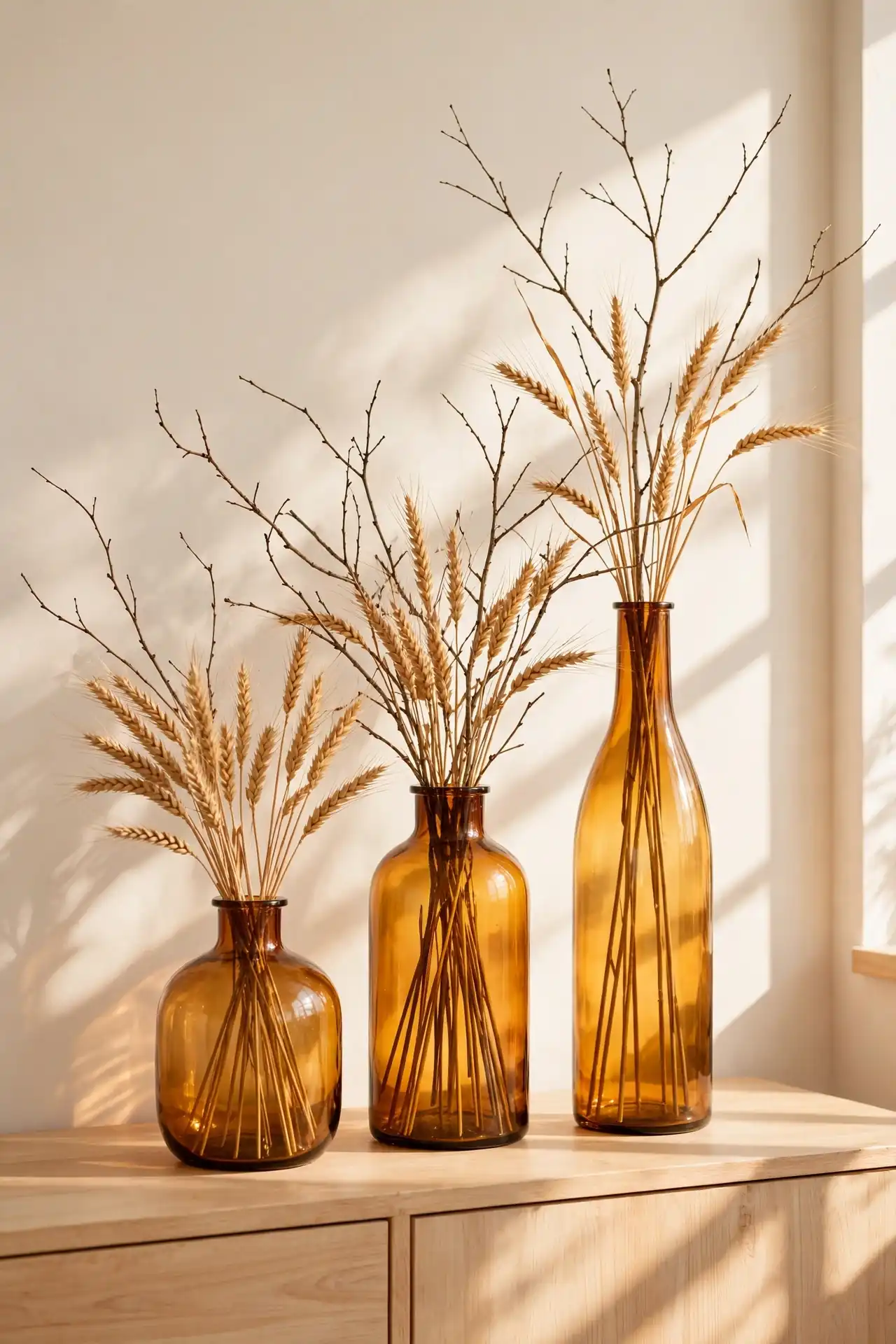 Amber Glass Vases
