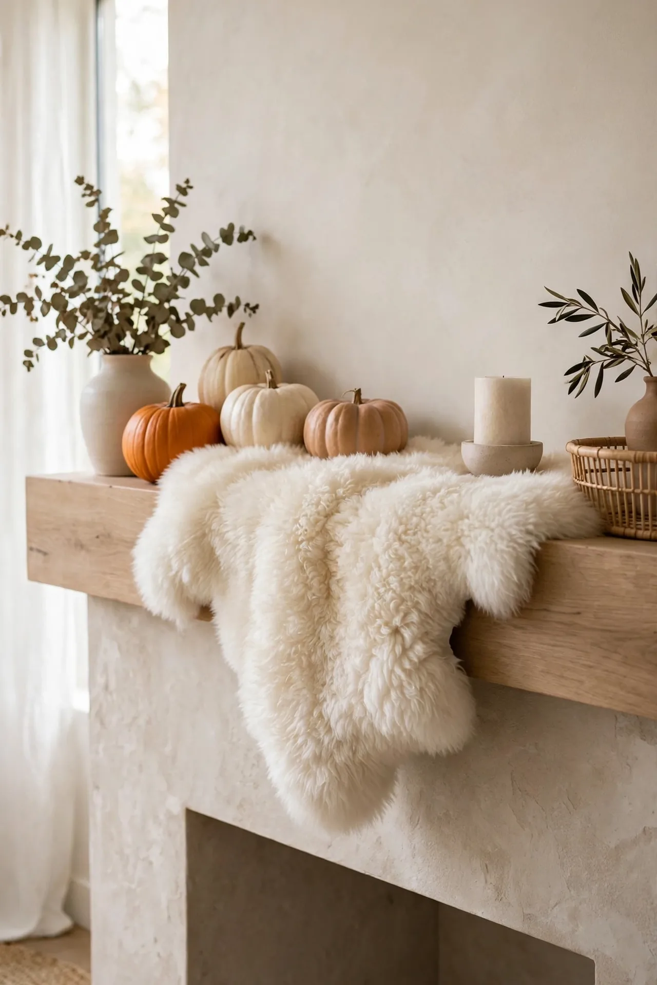 Sheepskin Mantel Cover