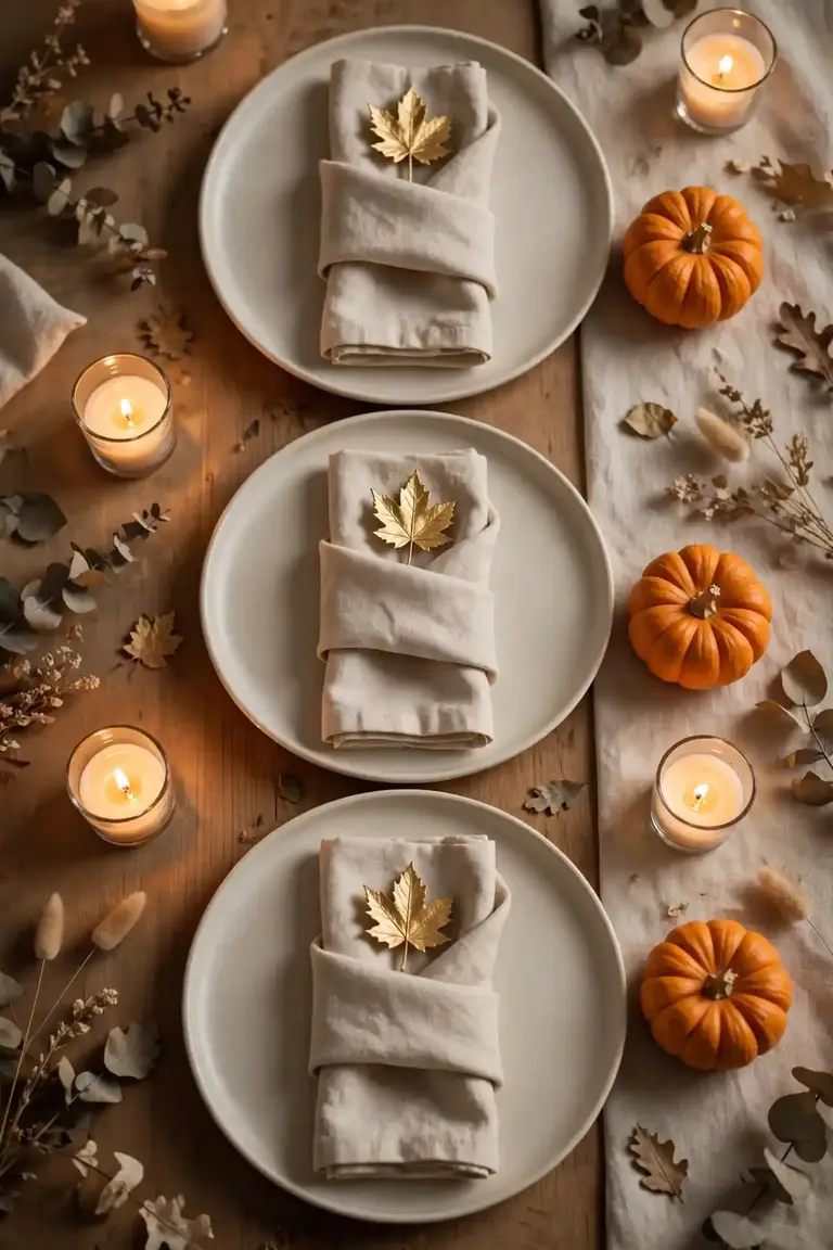 Golden Leaf Place Cards