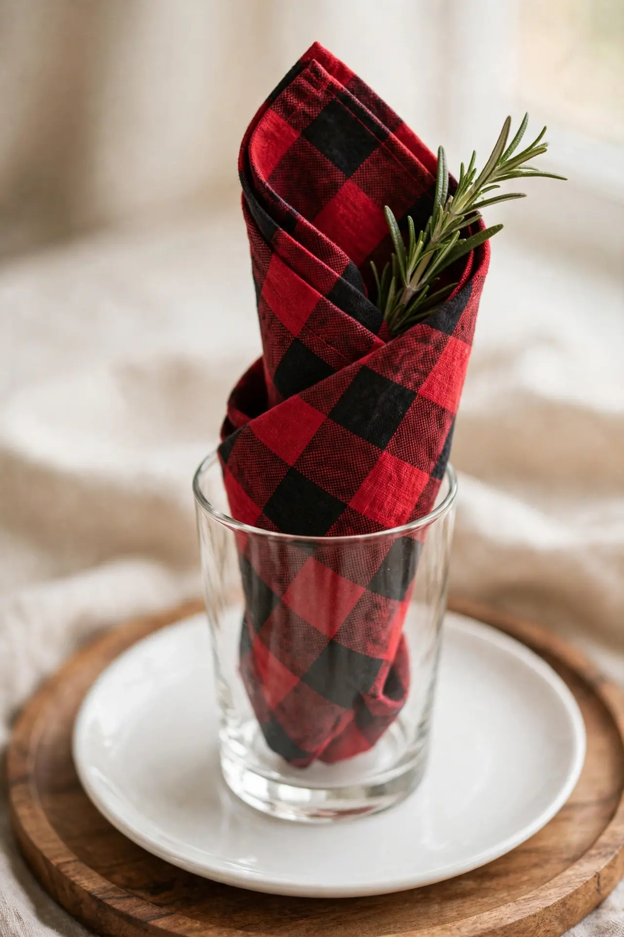 Plaid Napkin Twist