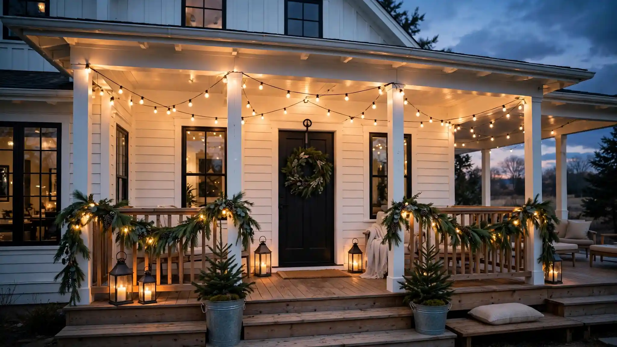 farmhouse christmas porch decor ideas