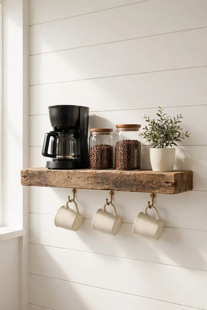 Rustic Wood Shelf Bar
