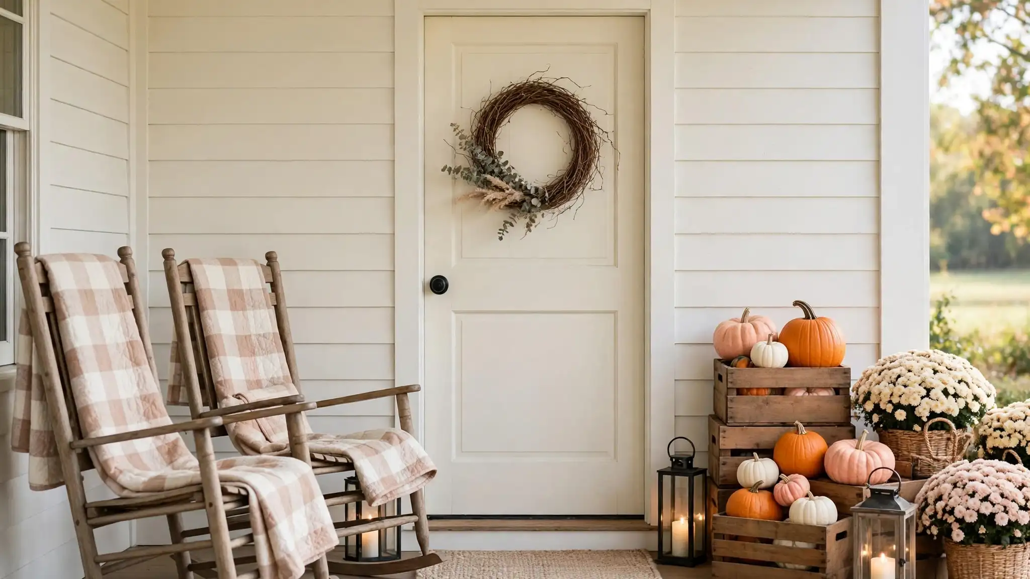 farmhouse fall porch decor ideas
