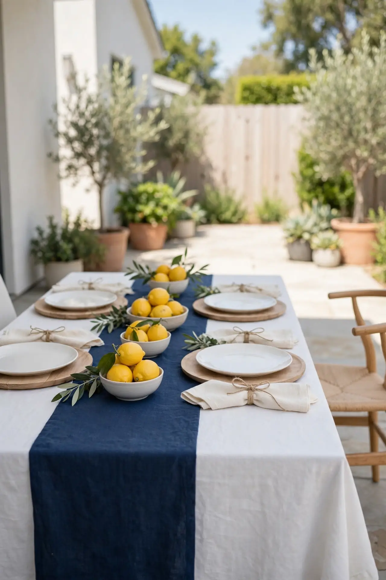 Navy and White Tablescape