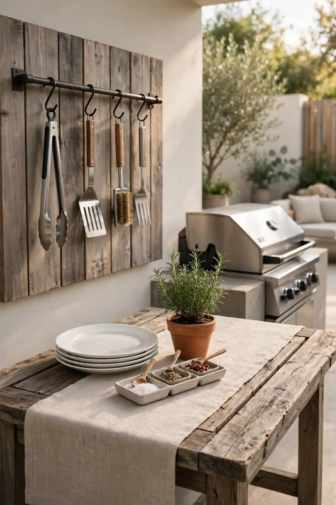 Rustic Grill Station Setup