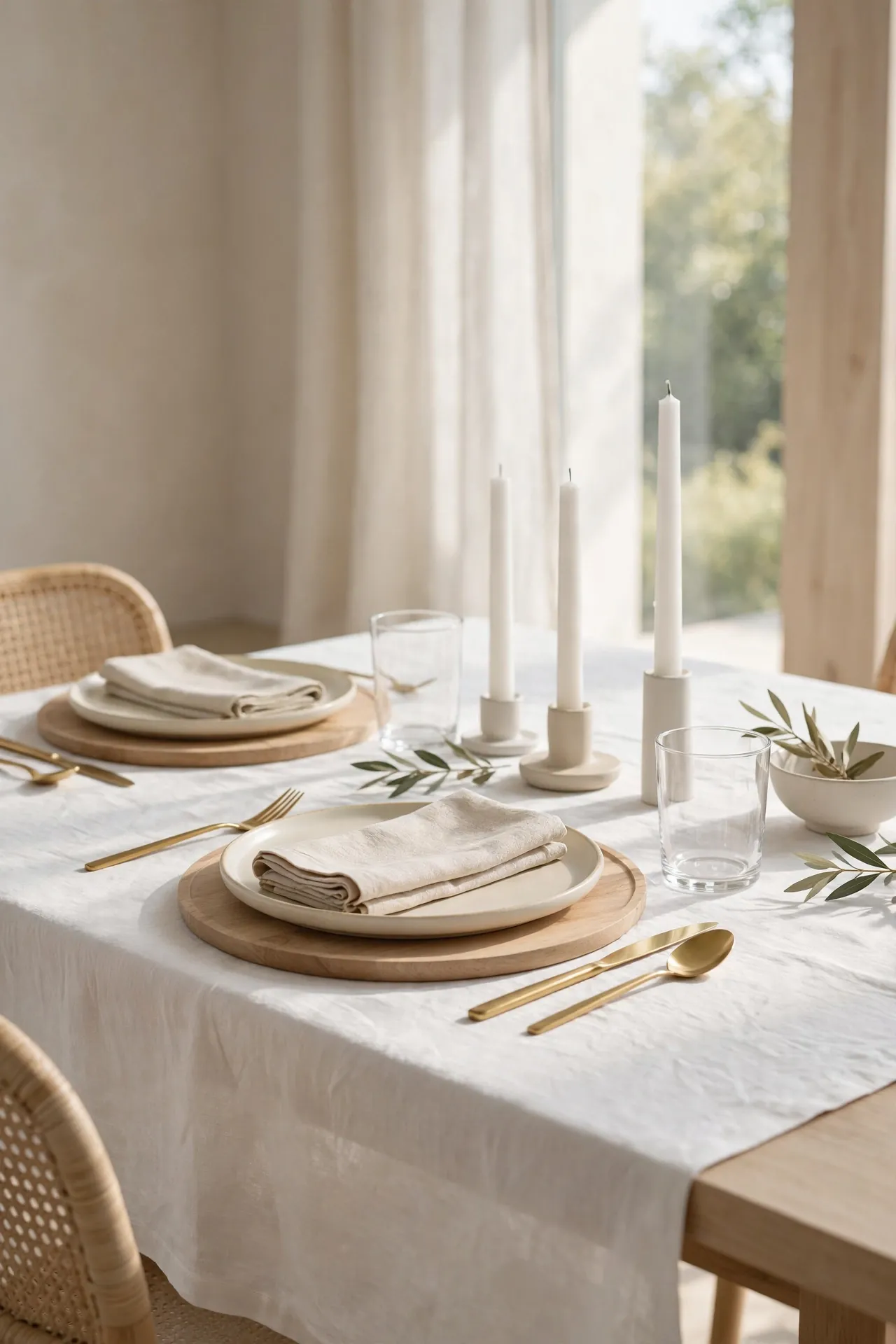 Crisp White Tablecloth