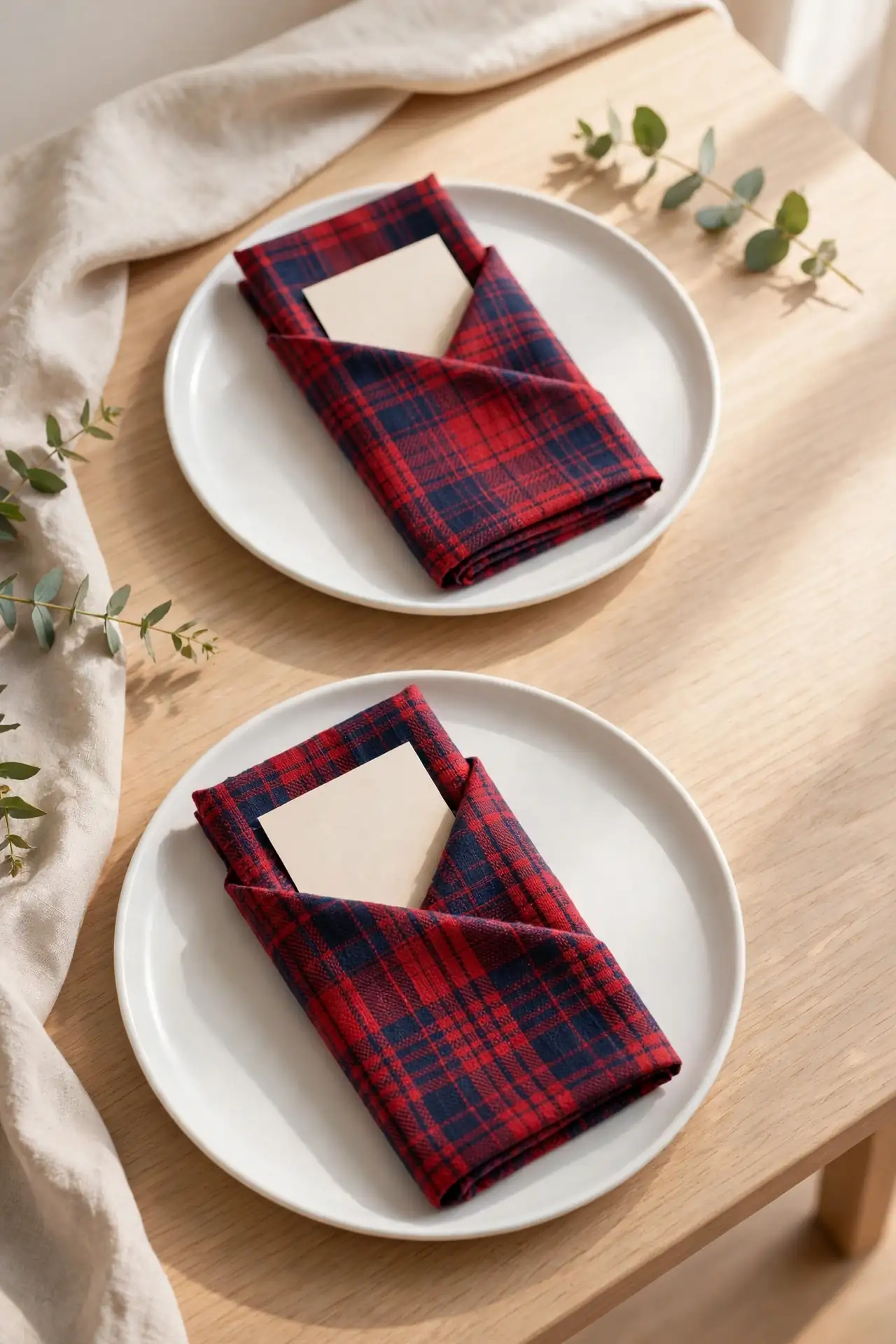 Plaid Napkin Folds