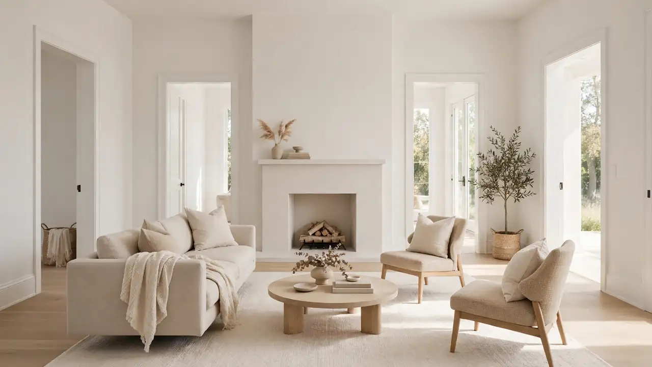 how to arrange furniture in a living room with multiple doorways
