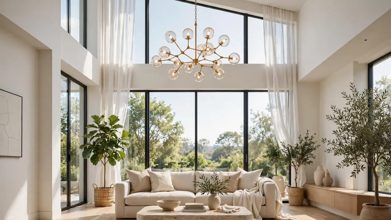 how to decorate a living room with high ceilings