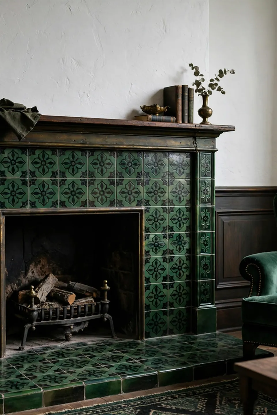Green Encaustic Pattern