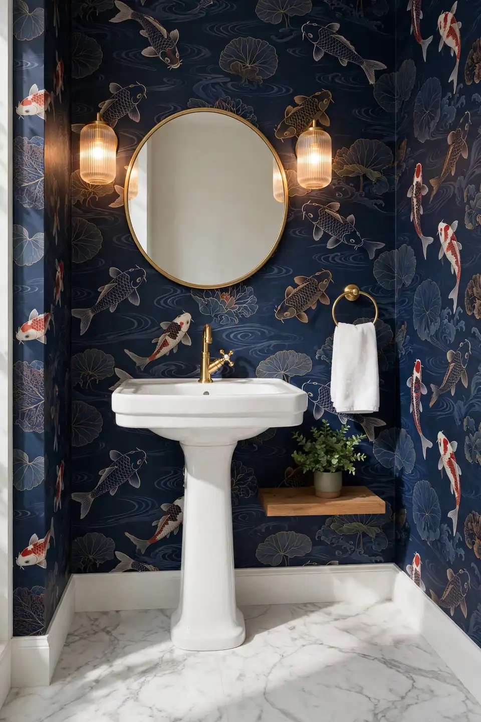 Navy Koi Prints