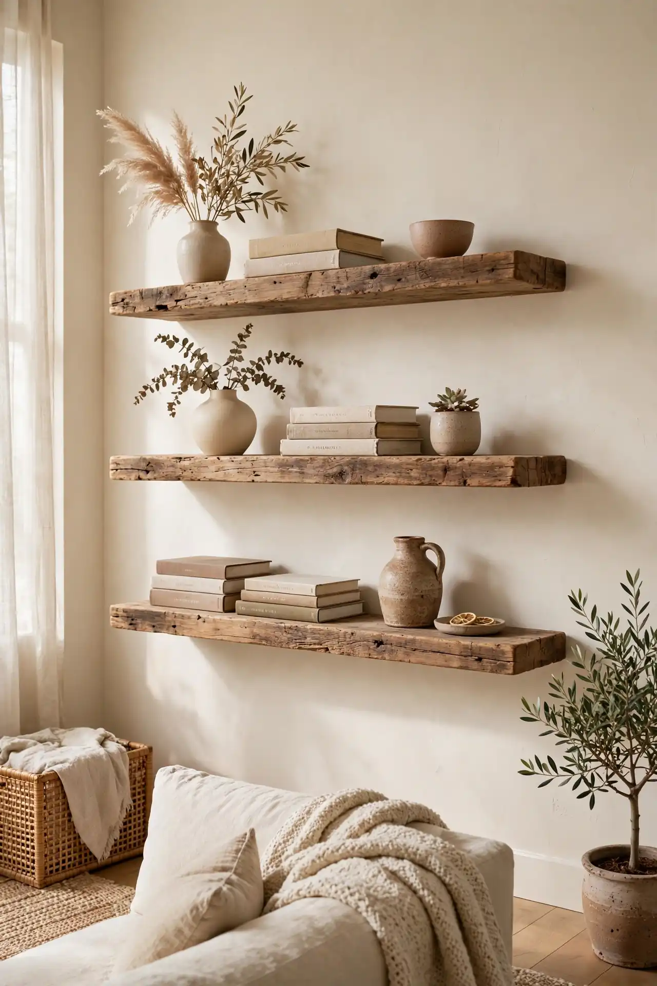Rustic Wood Shelves