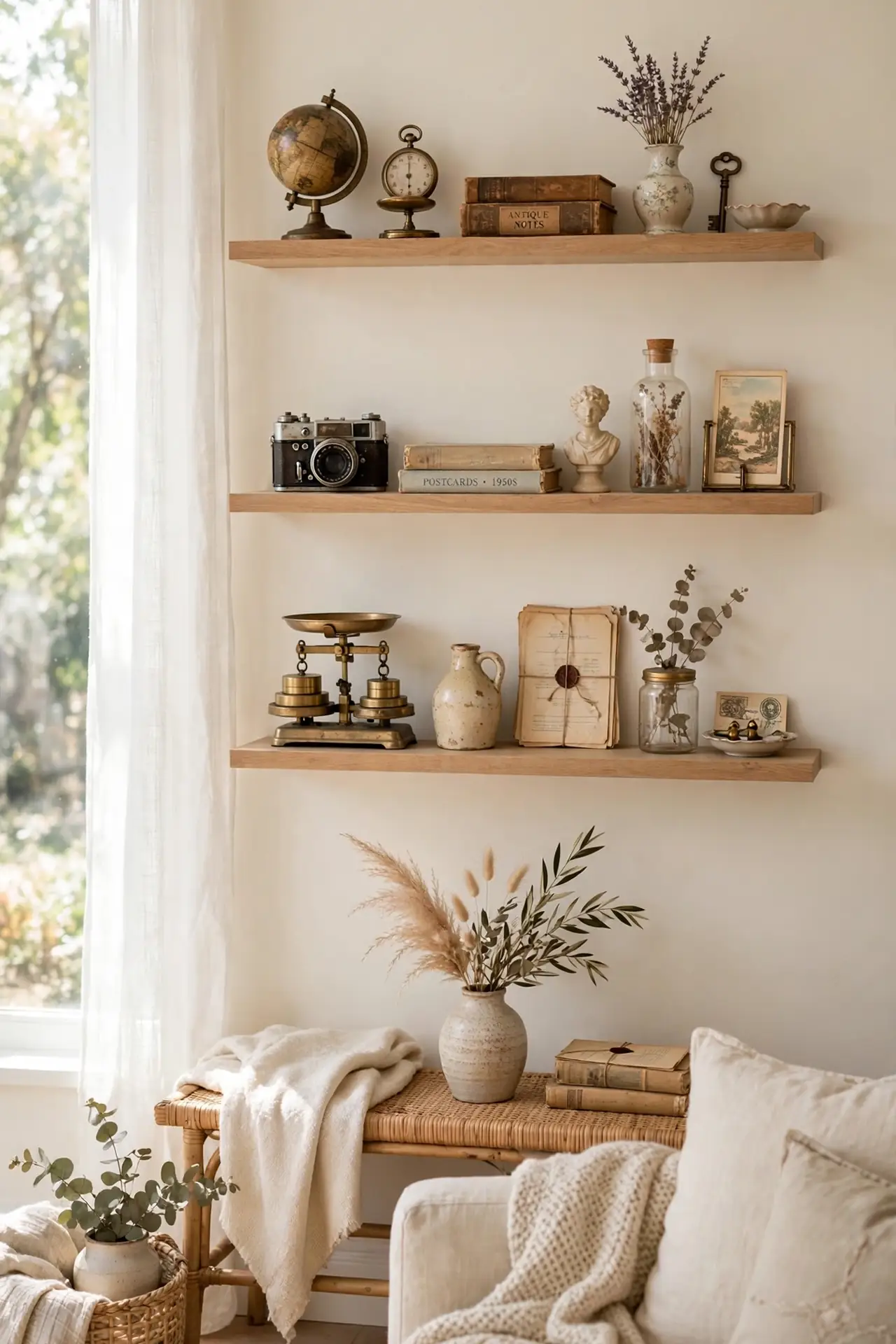 Vintage Find Shelves - Floating Shelf Decor Ideas for Living Room