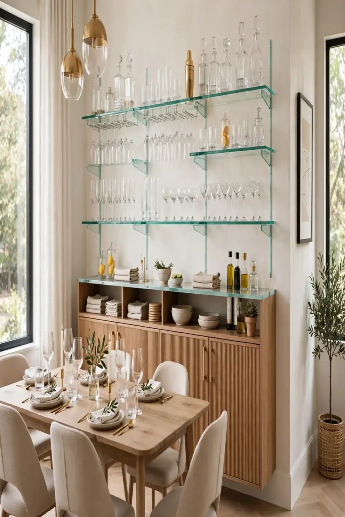 Dining Room Bar Shelves