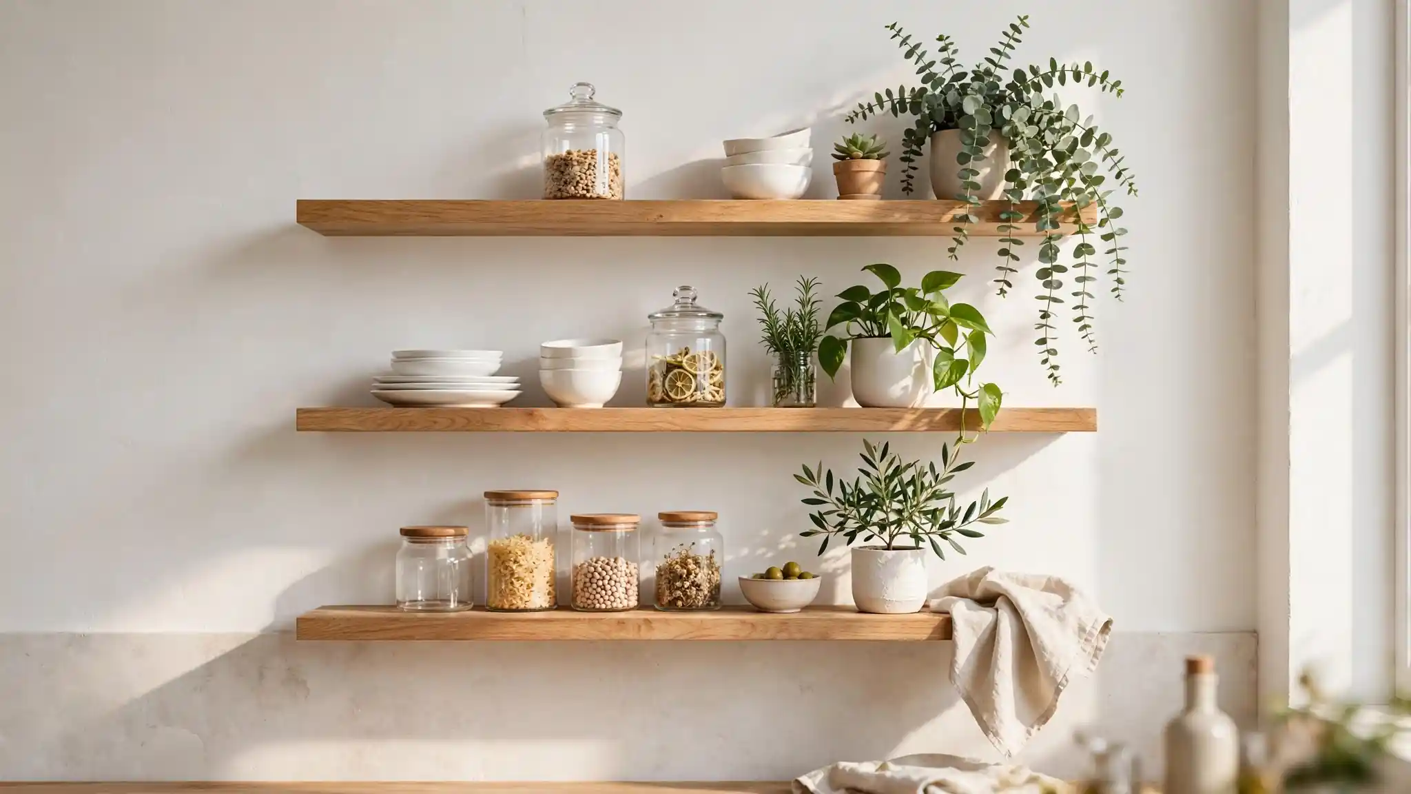 floating shelves for kitchen