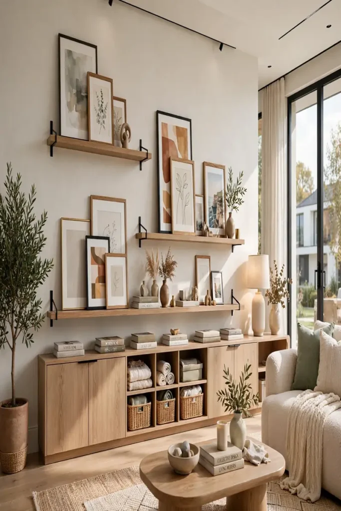 Living Room Art Ledges