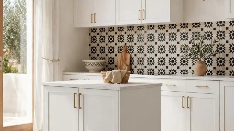 flooring ideas for white kitchen cabinets