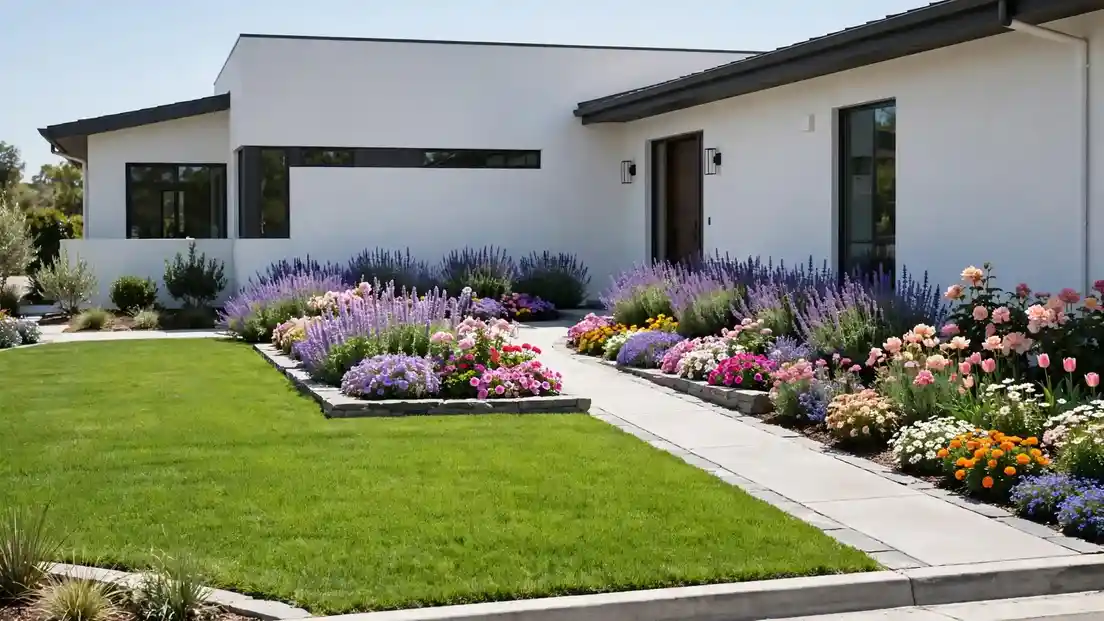 flower bed ideas in front of house