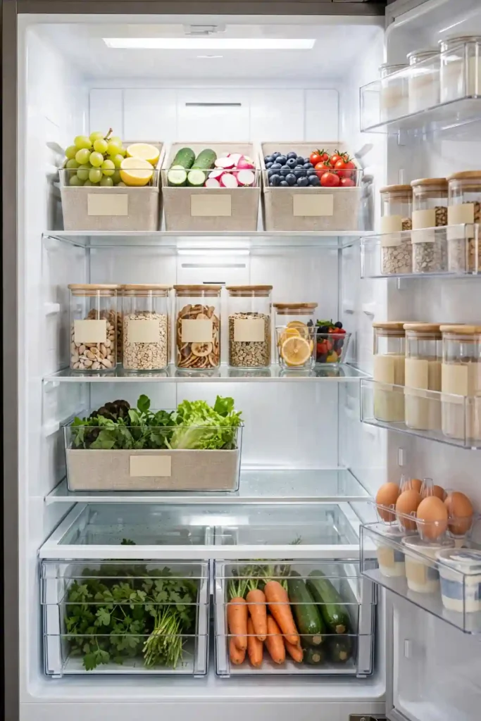 Pretty fridge organization aesthetic ideas