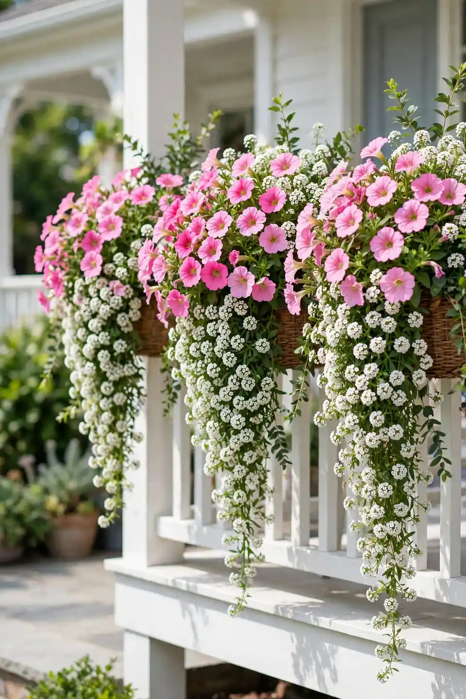 Porch Railing Flower Cascades