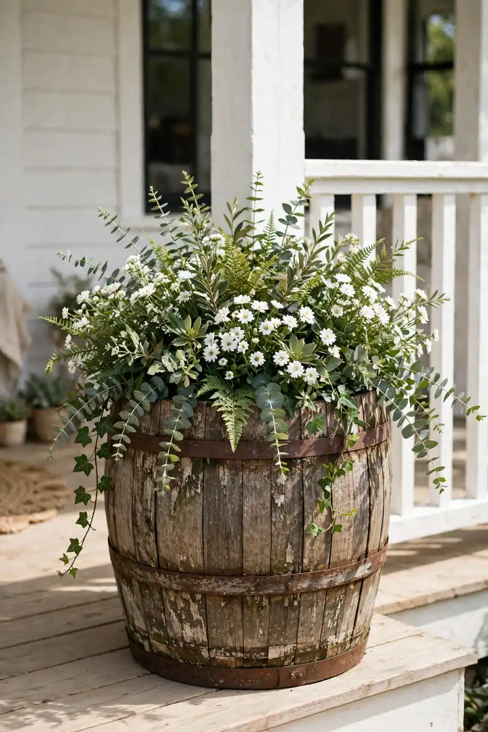 Rustic Barrel Planter Mix