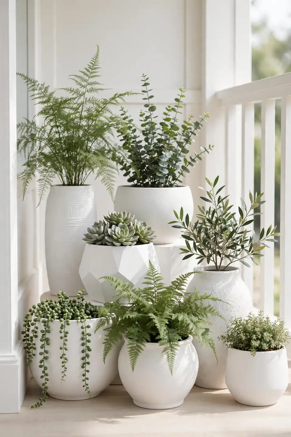 White Pot Monochrome Set