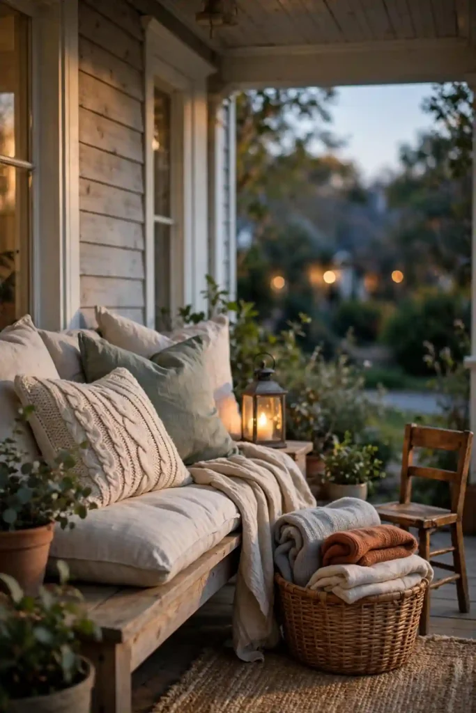 Charming front porch seating