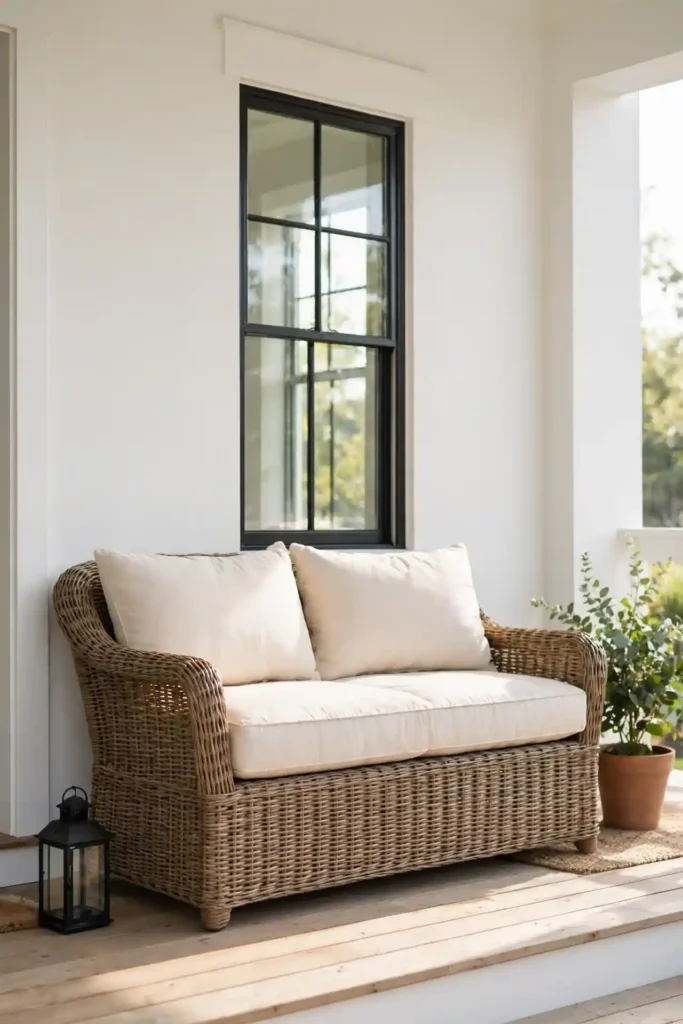 Cozy Wicker Bench