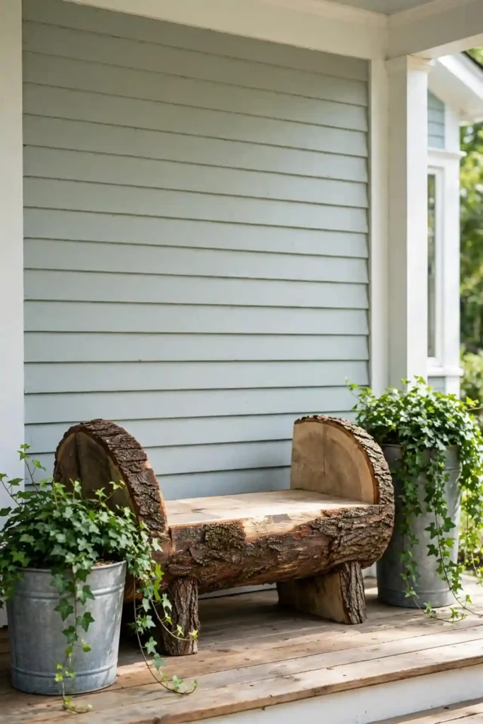 Rustic Log Bench