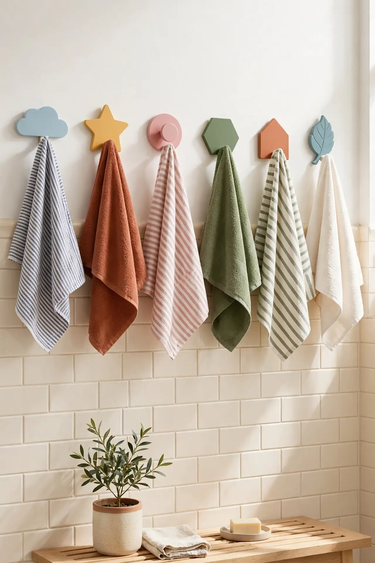 Mismatched Towel Hooks