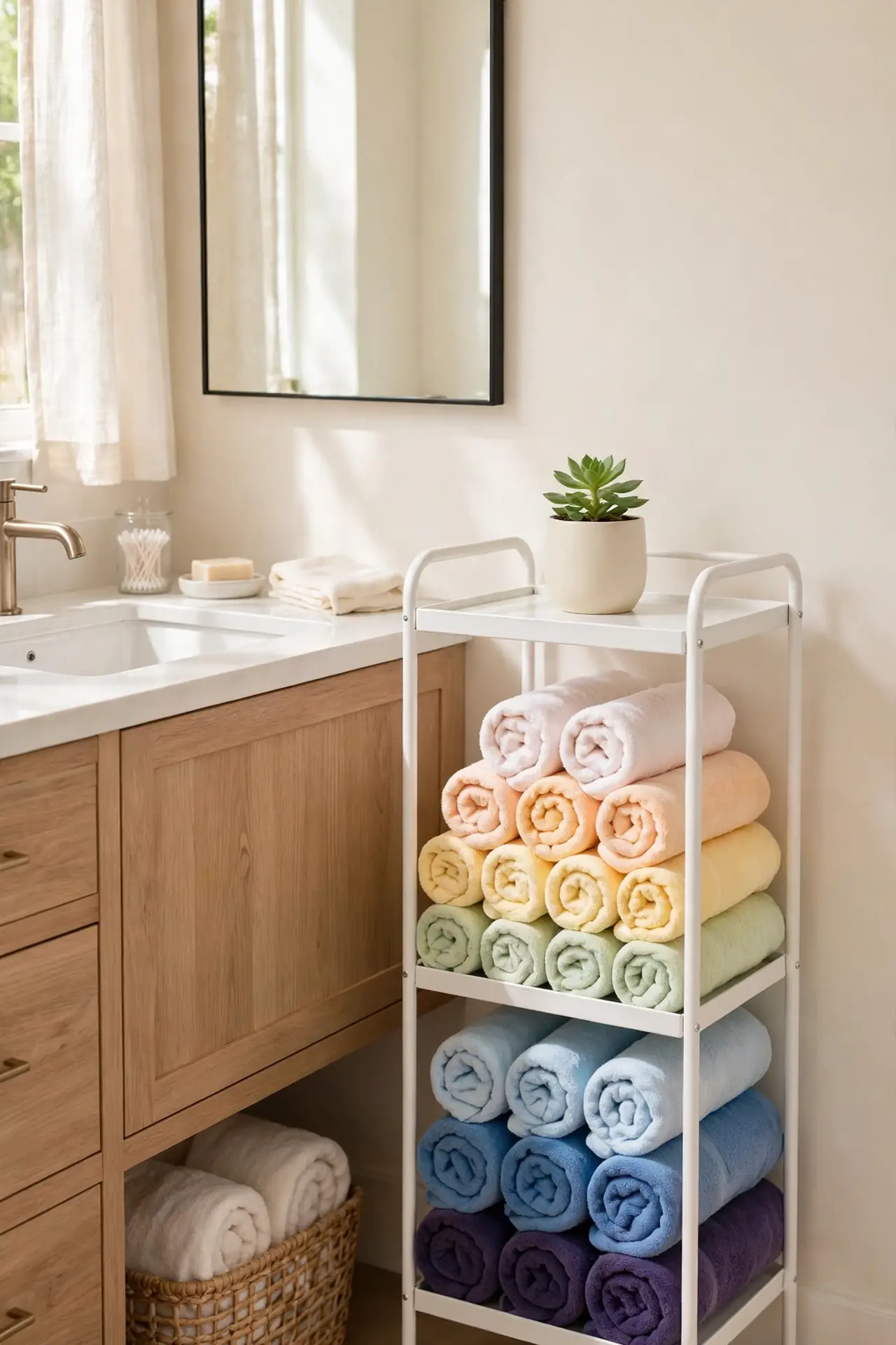 Striped Towel Tower