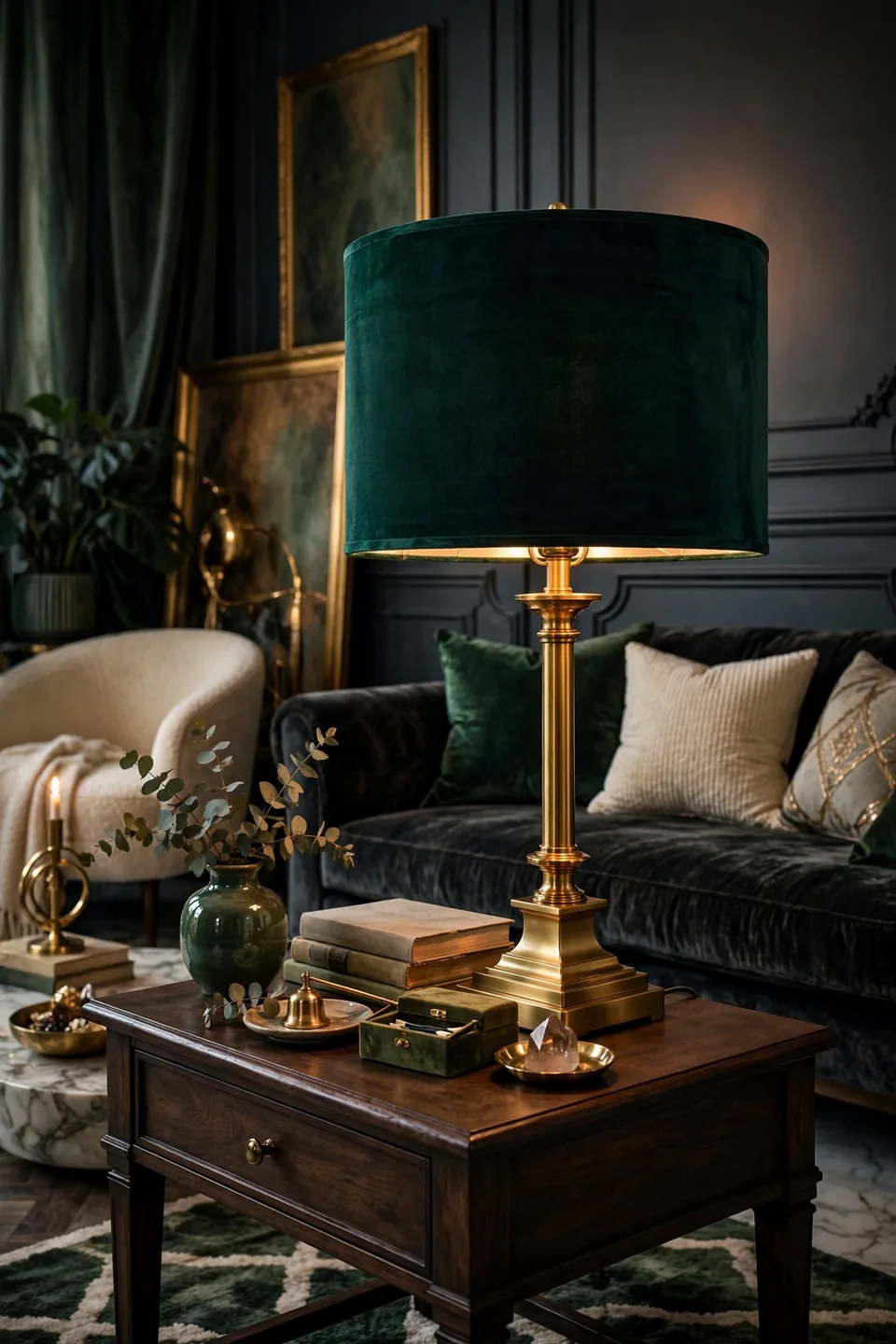 Velvet Drum Shade