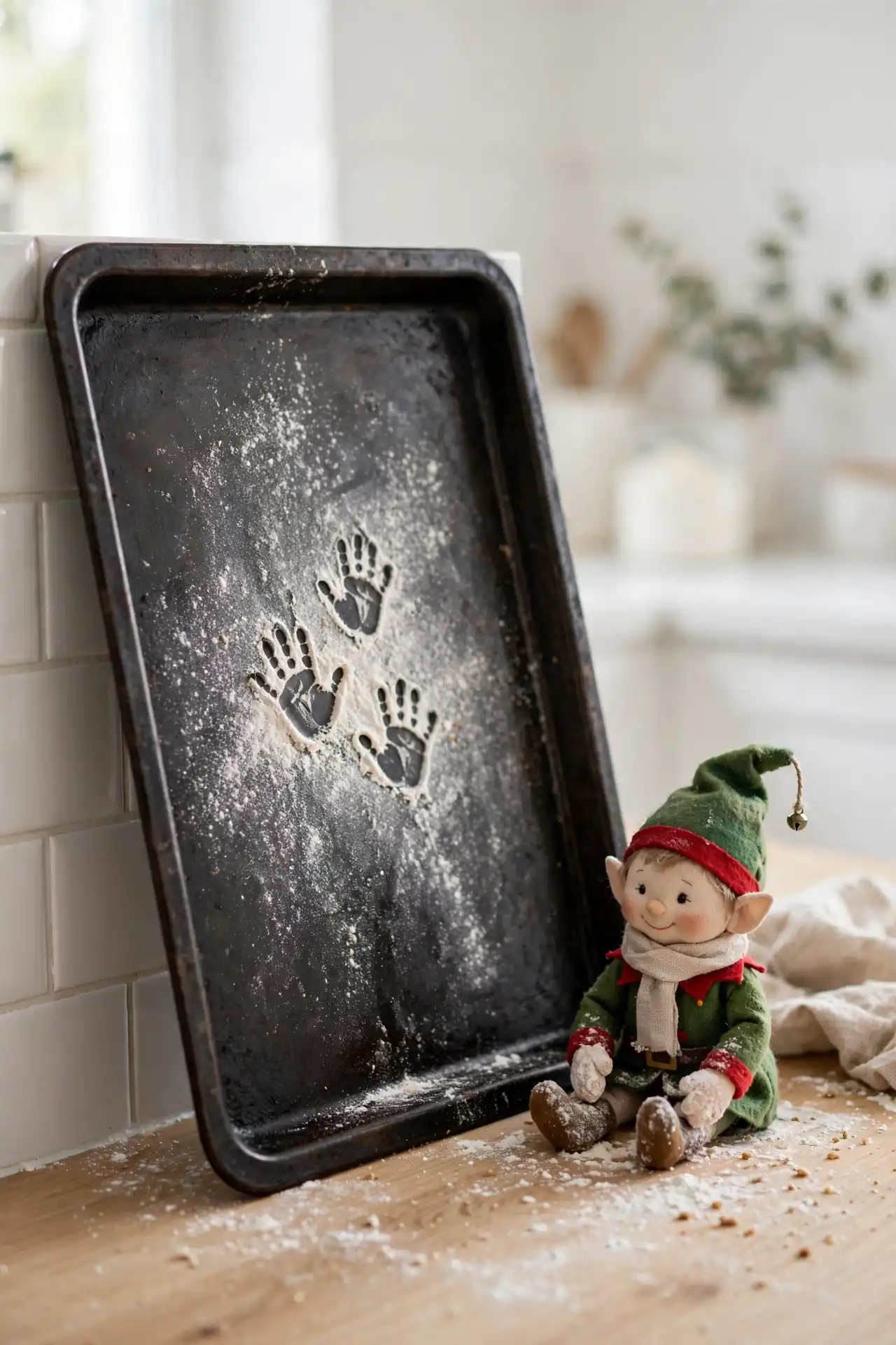 Flour Handprint Wall