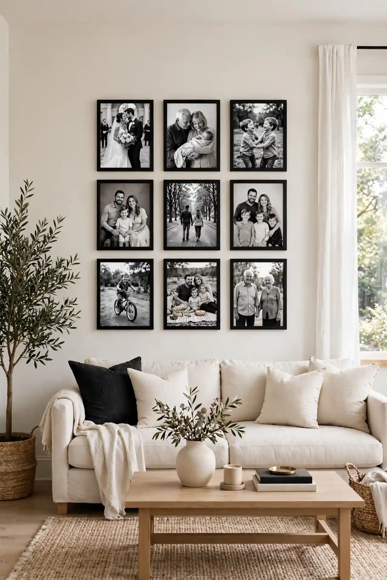 Black and White Photos - Gallery Wall Ideas Above Couch