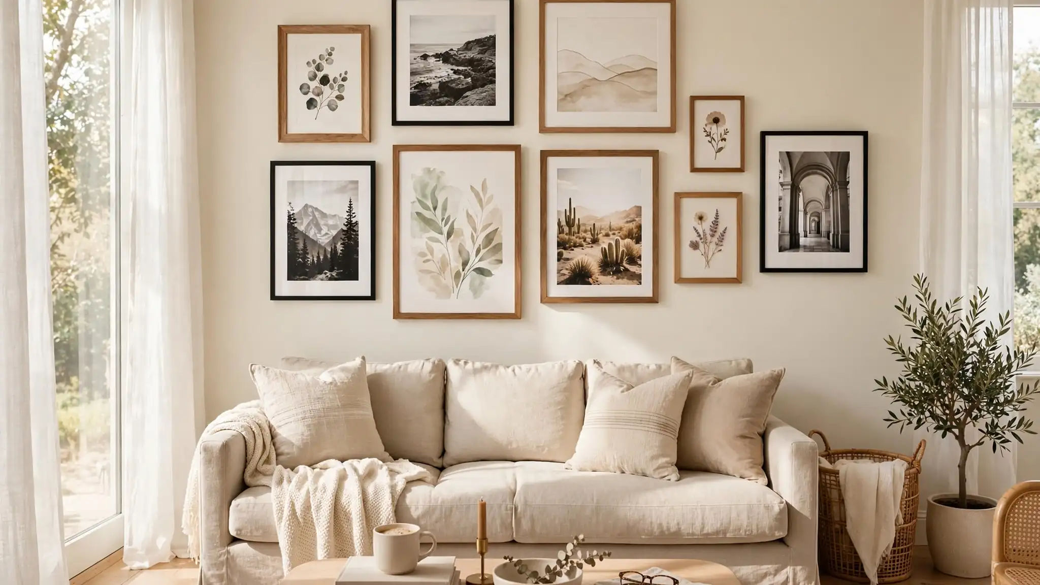 gallery wall ideas above couch