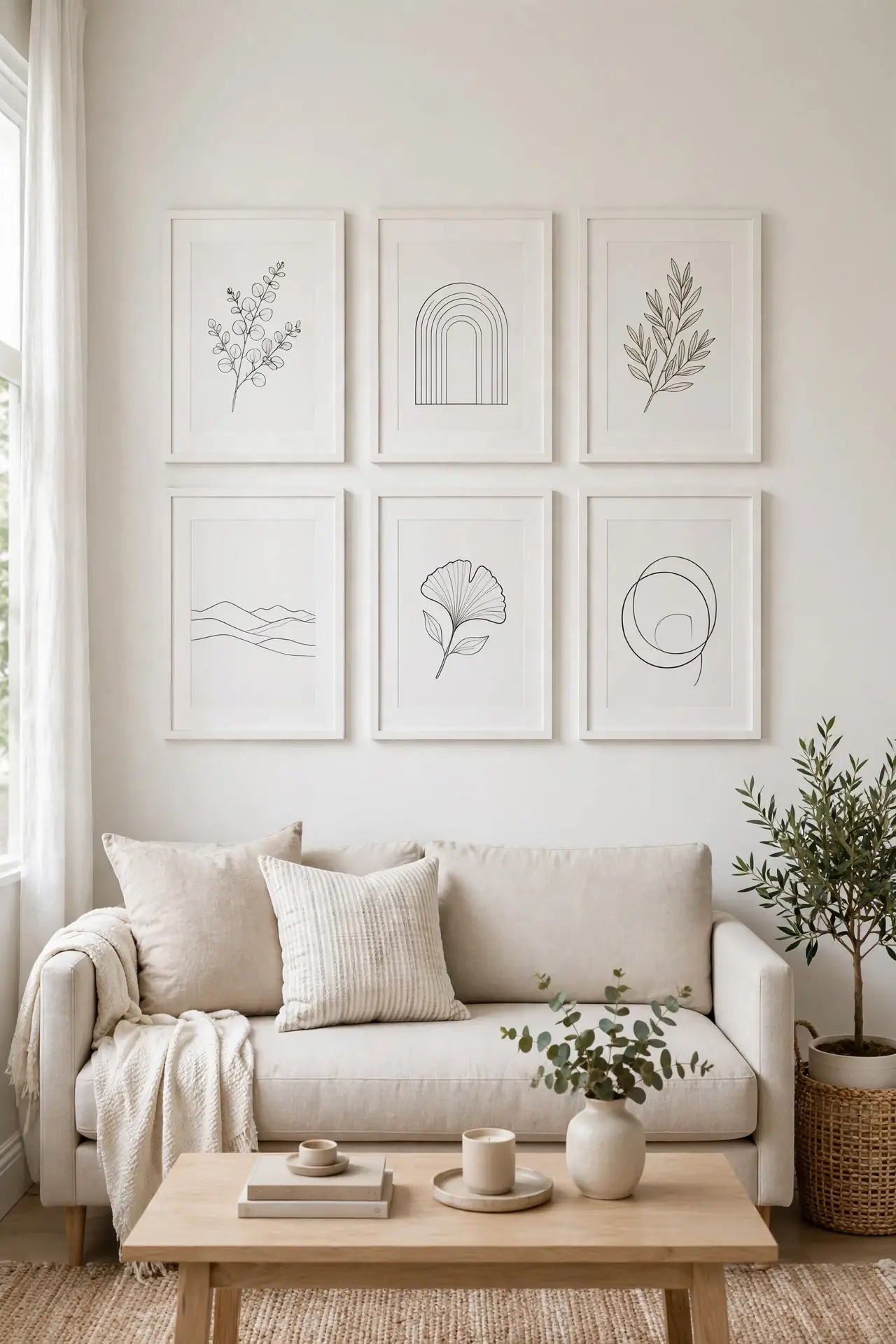 Matching Frame Sets - Gallery Wall Ideas Above Couch