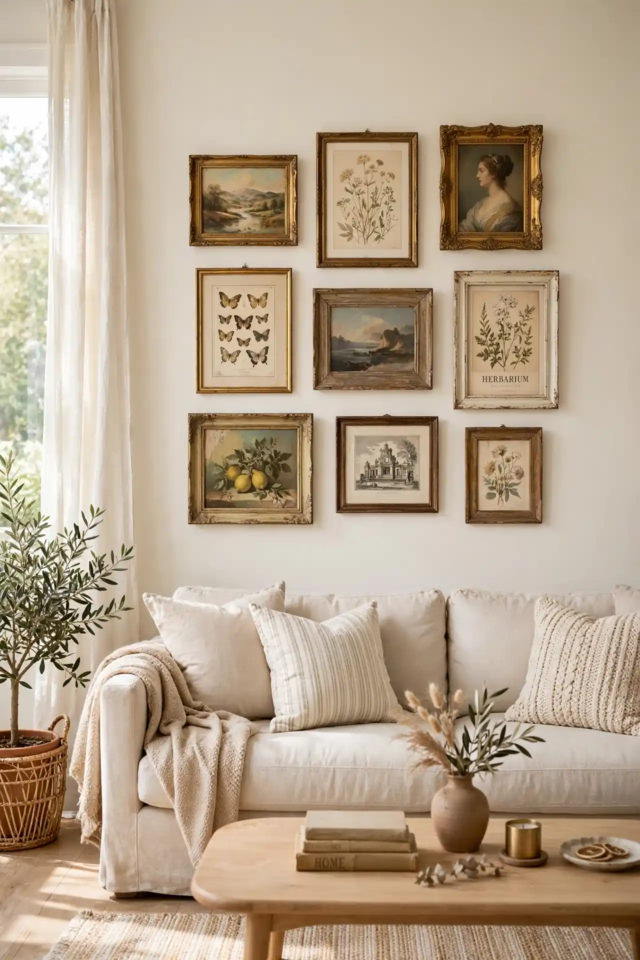 Vintage Find Mix - Gallery Wall Ideas Above Couch