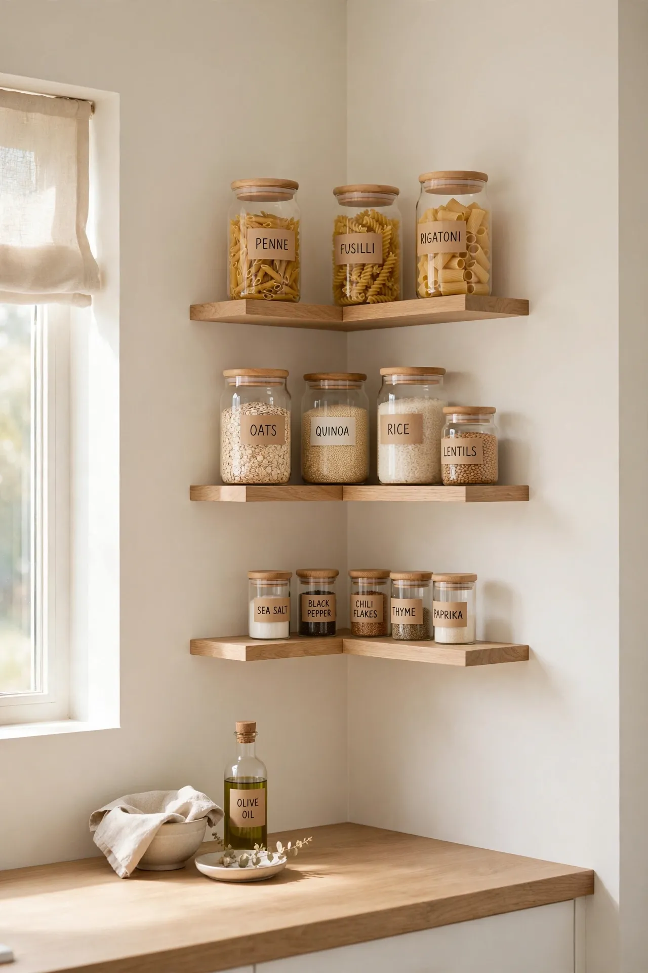 Tiered Corner Shelves
