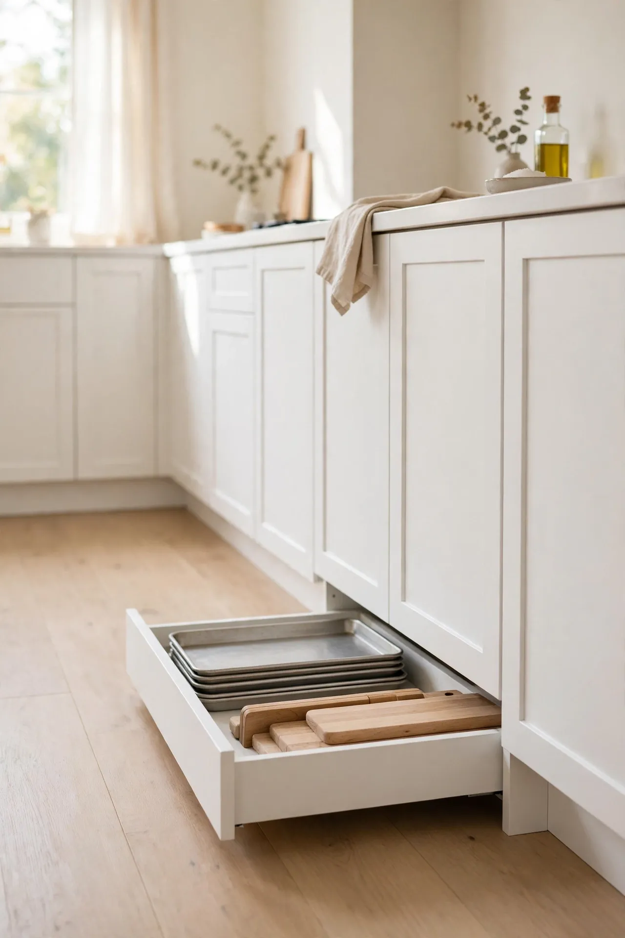 Toe-Kick Drawers - Galley Kitchen Organization Ideas For Small Spaces