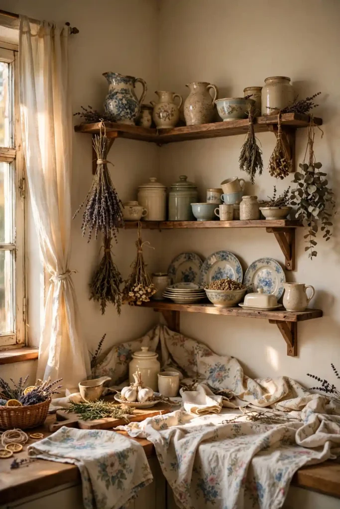 Cozy grandmacore kitchen decor ideas