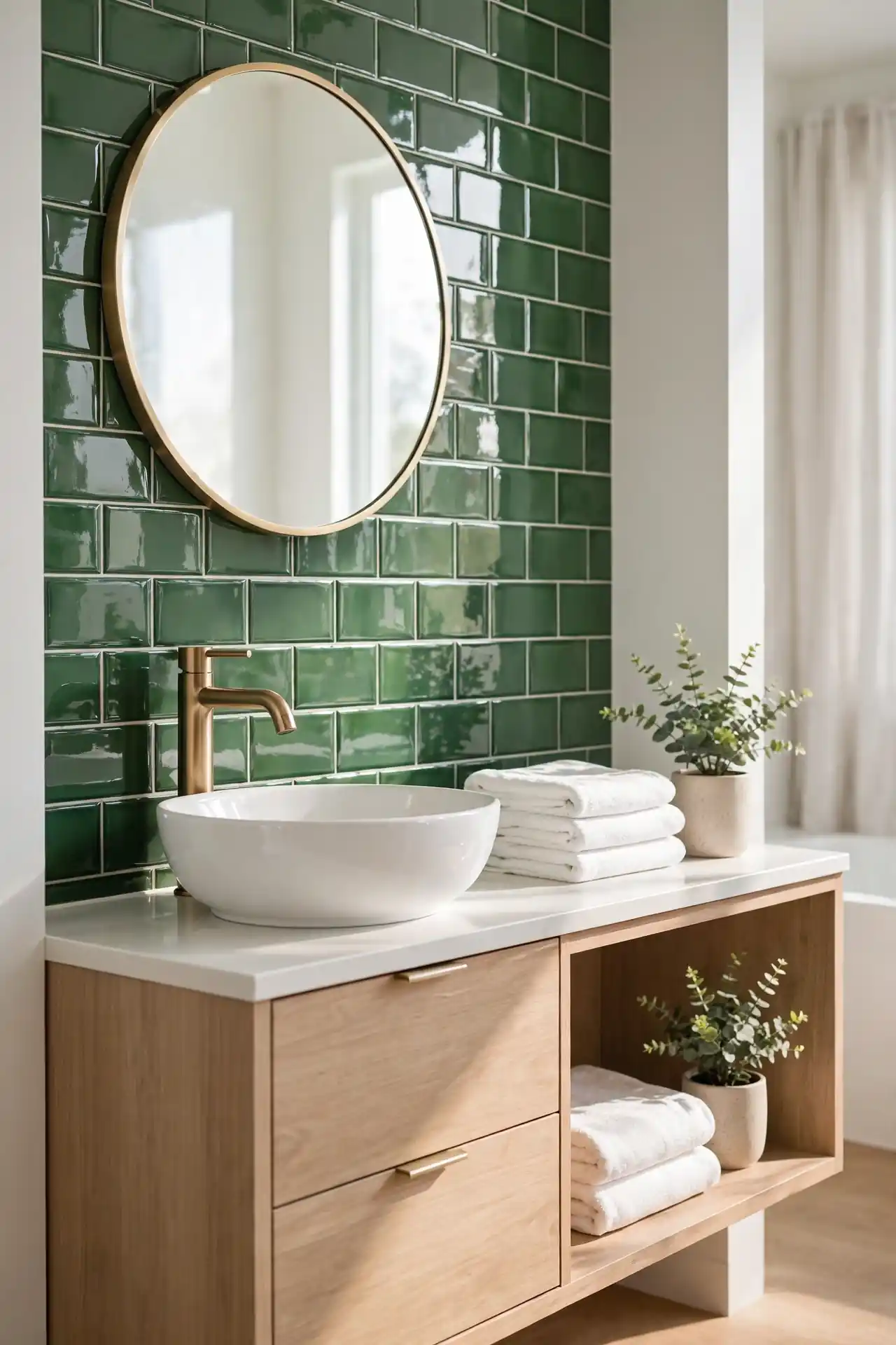 Green Subway Backsplash