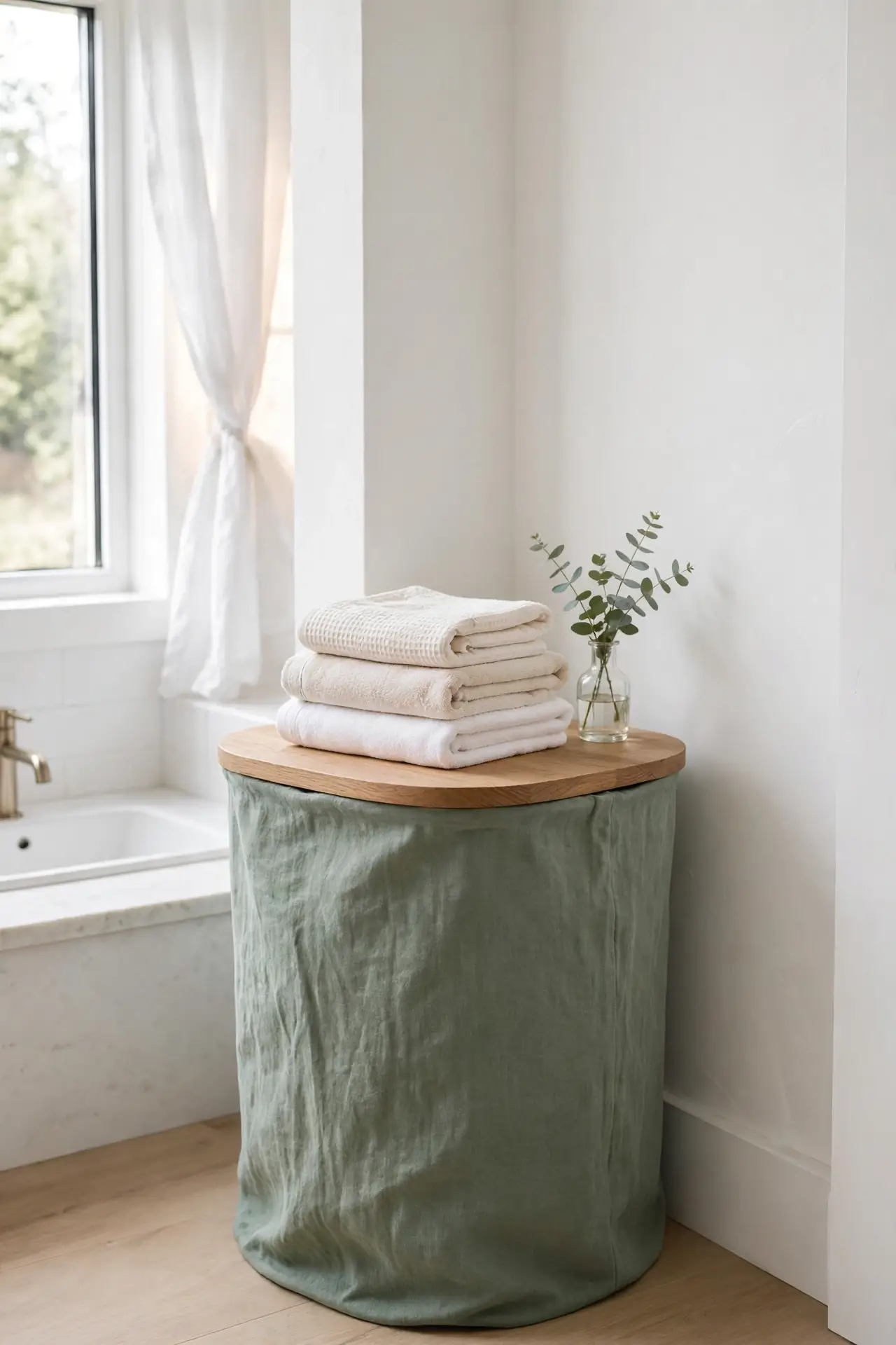 Sage Linen Hamper