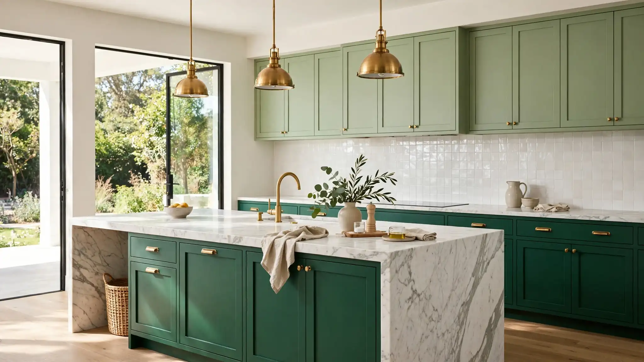 (featured) green kitchen cabinet combinations