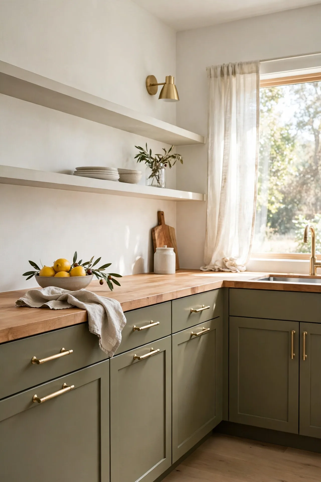 Olive Lower Cabinets