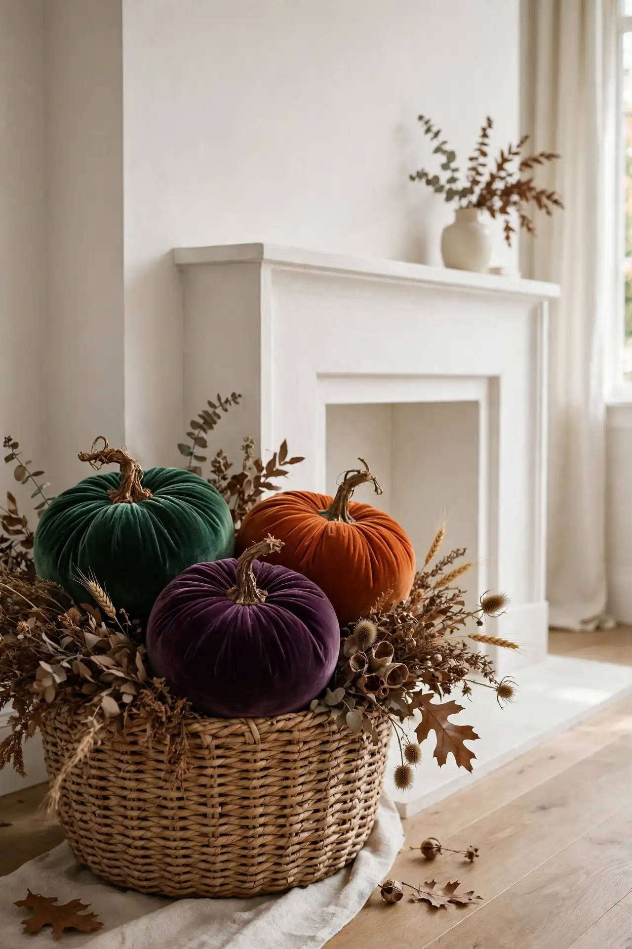 Velvet Pumpkin Accents