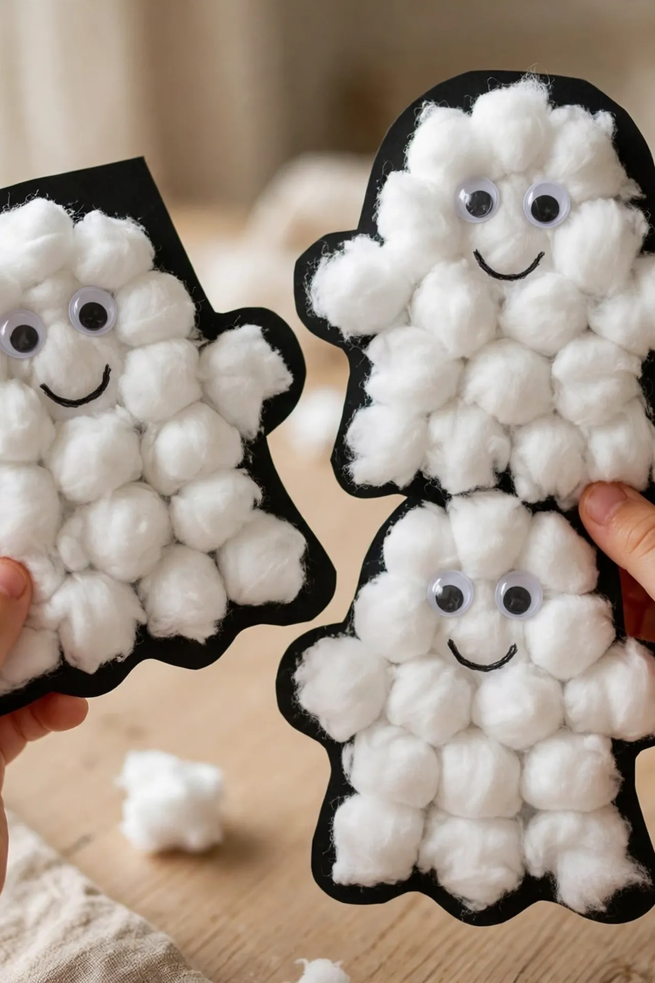Cotton Ball Ghosts