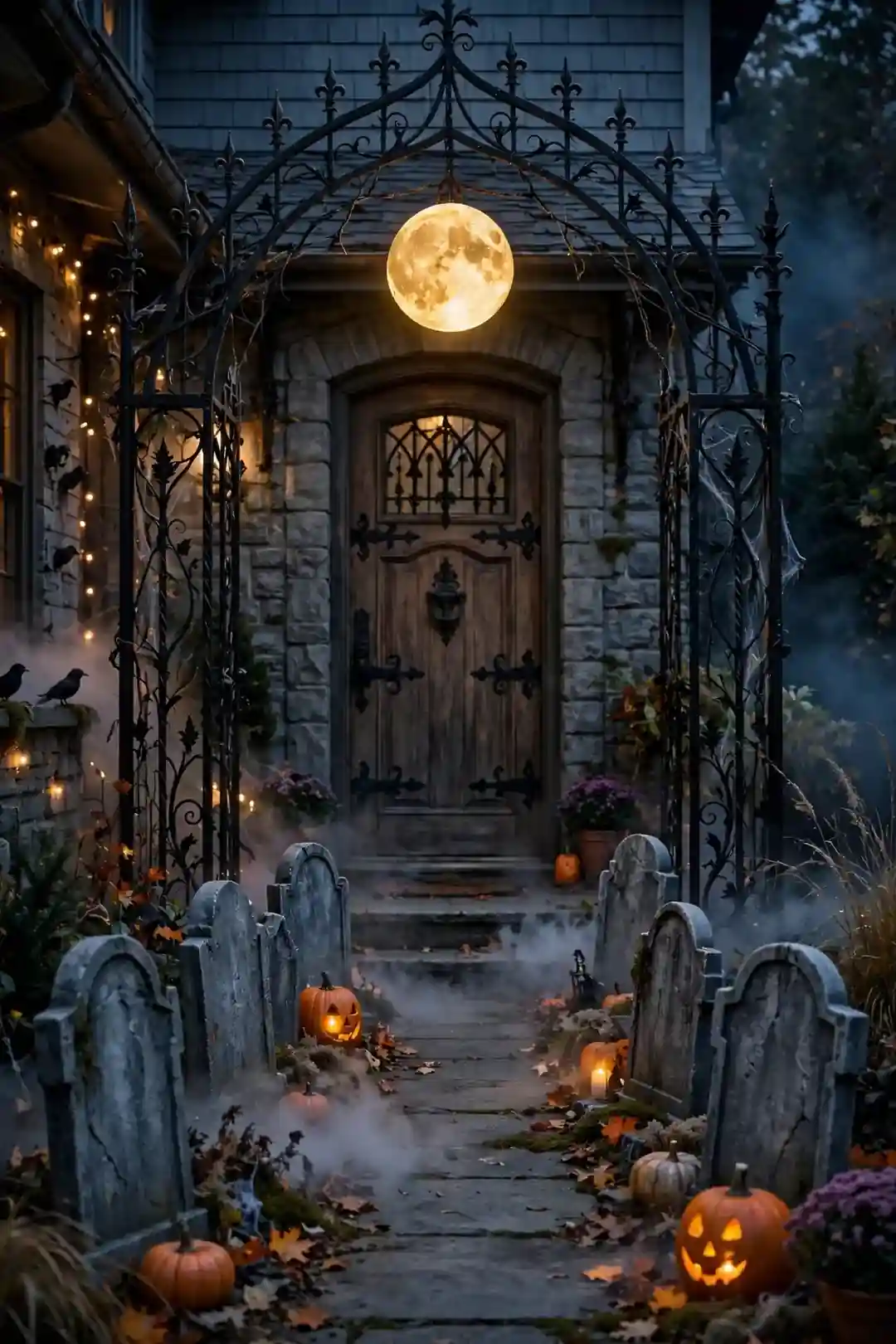 Moonlit Graveyard Gate