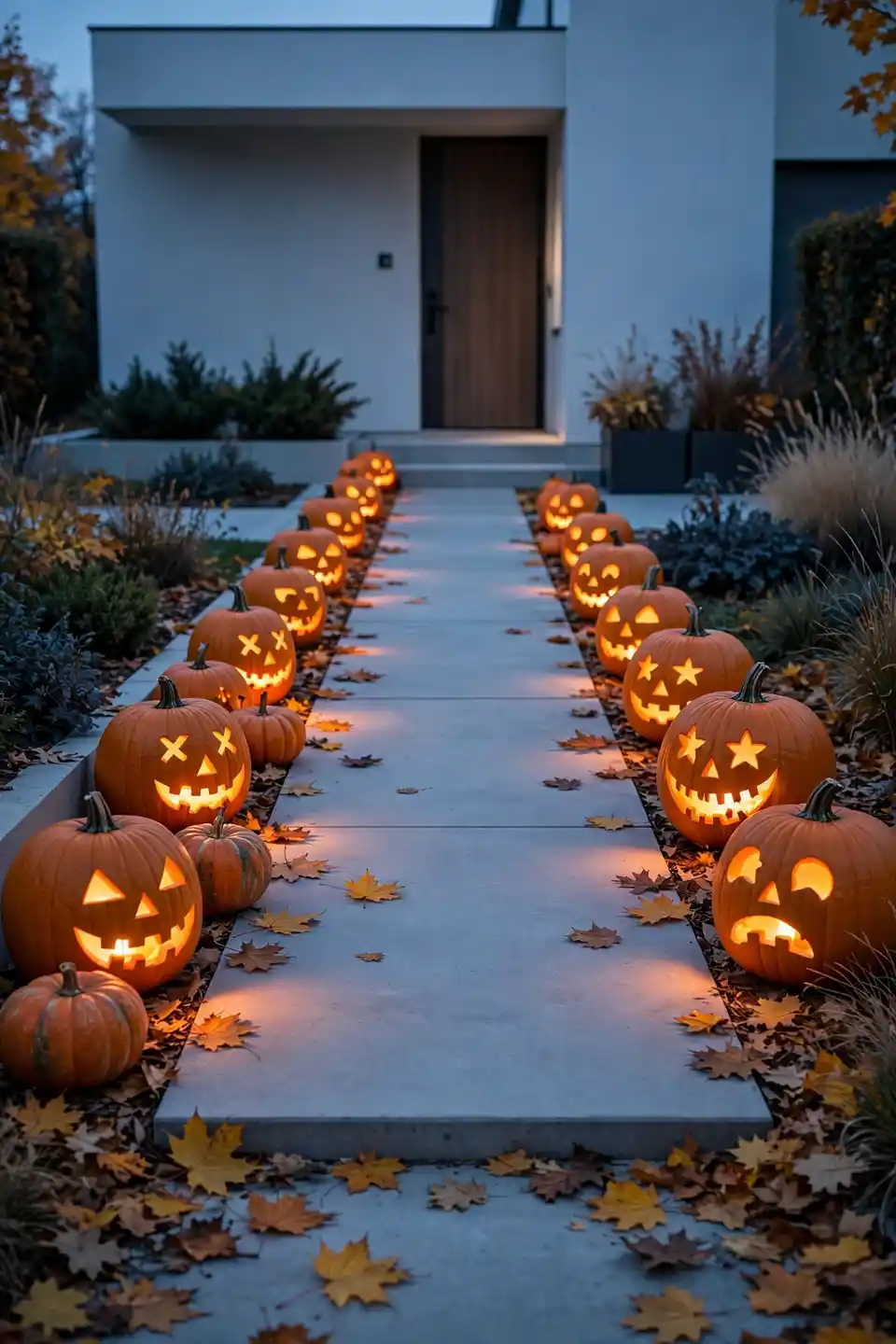 Glowing Pumpkin Path