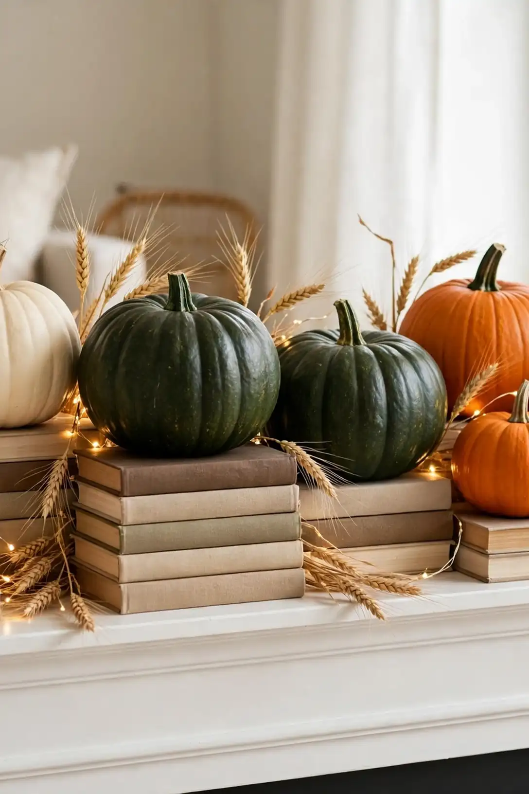 Pumpkin Mantel Cluster