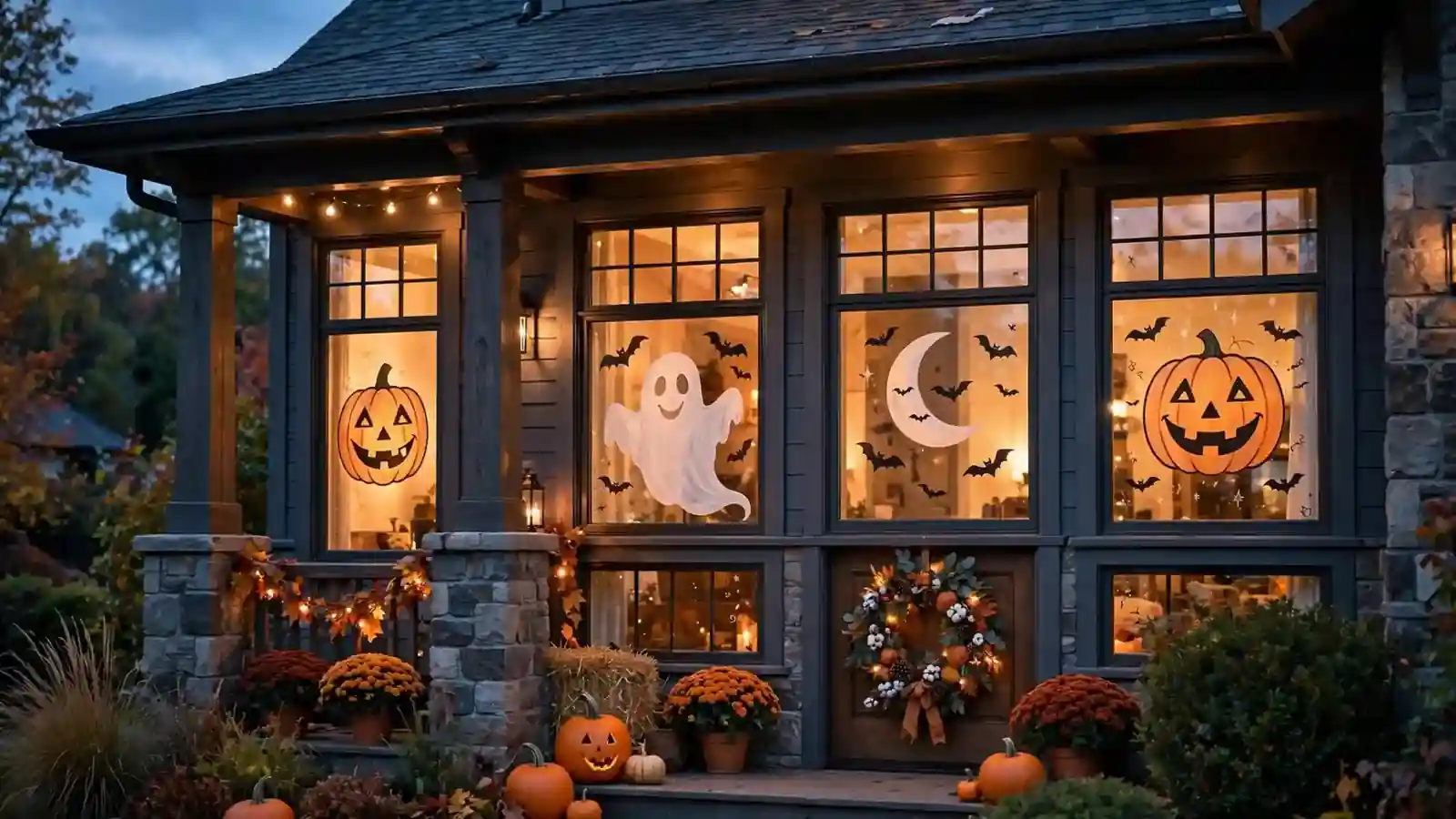 halloween window painting